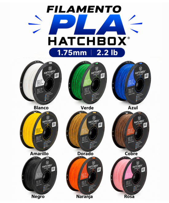 Filamento PLA Hatchbox 1.75mm 2.2 lb