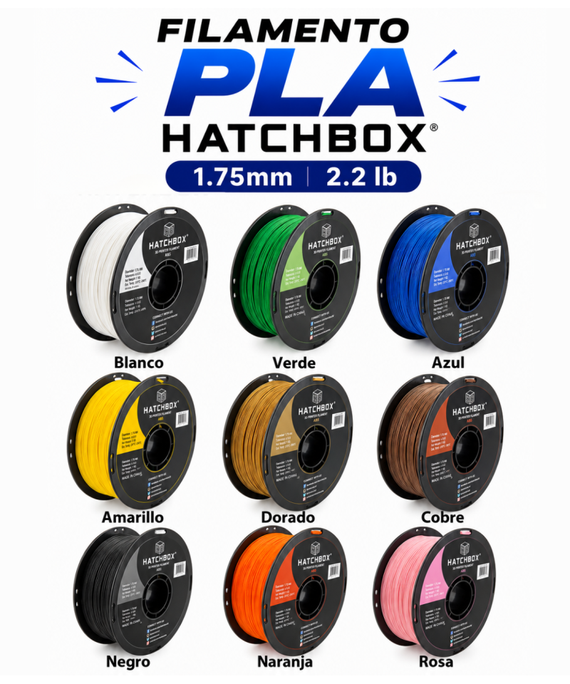 Filamento PLA Hatchbox 1.75mm 2.2 lb