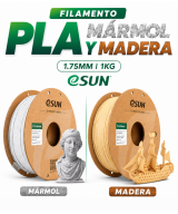 FILAMENTO PLA-MARMOL / MADERA ESUN 1.75MM 1KG