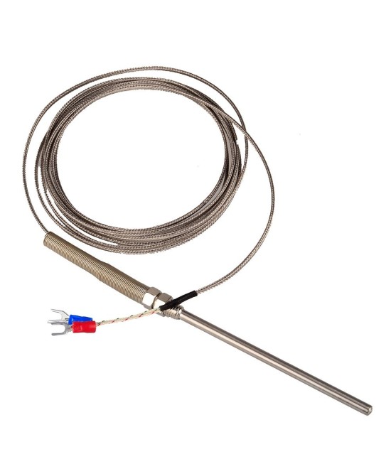 Sonda Termocupla Tipo K DE 100 mm Temperatura de -100C A 1250C Cable 3 metros