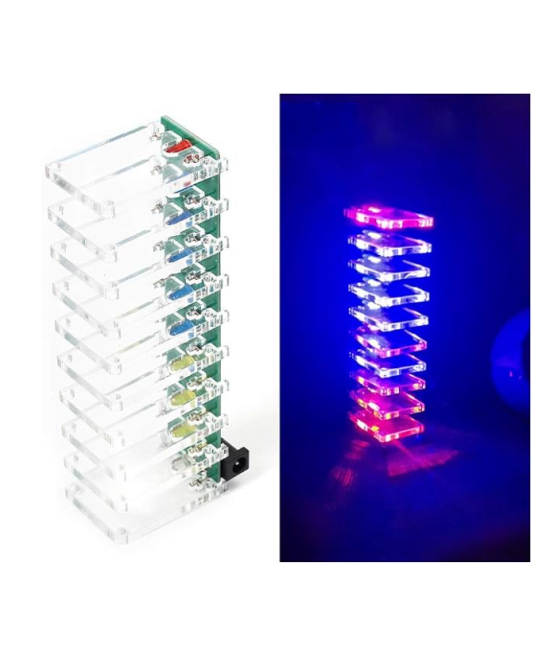 kit de columna luminosa de cristal controlada por voz DIY