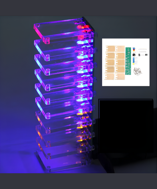 kit de columna luminosa de cristal controlada por voz DIY