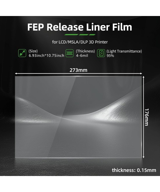 Hojas Laminadas con Pelicula FEP/NFEP para Impresora 3D de Resina ANYCUBIC M5/M7/M7 pro