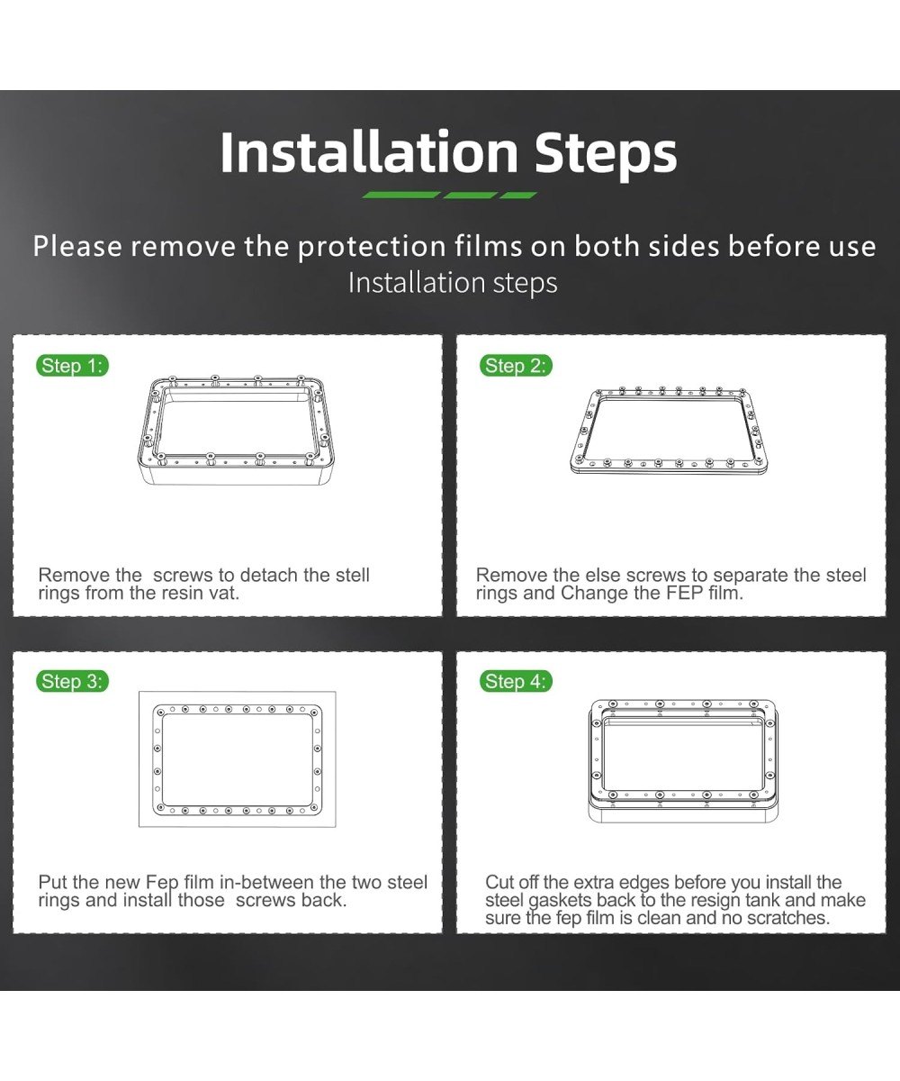 Hojas Laminadas con Pelicula FEP/NFEP para Impresora 3D de Resina ANYCUBIC M5/M7/M7 pro