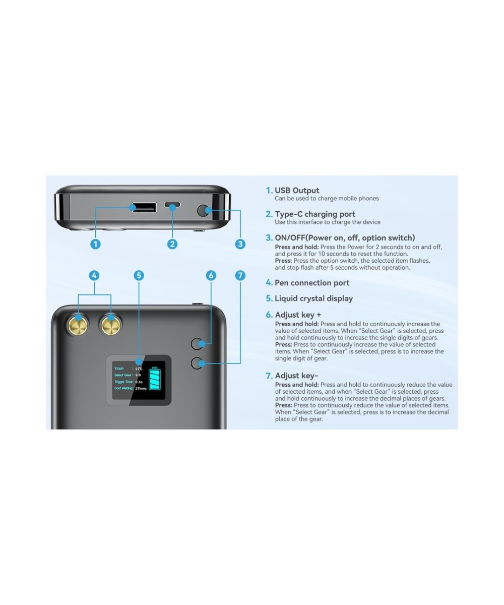 Soldador de Puntos portatil 11000mAh AWithZ U2