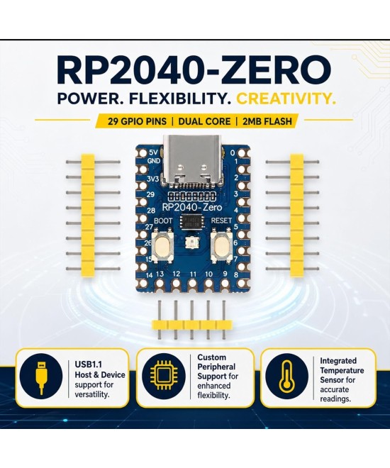 Tarjeta de desarrollo RP2040-Zero de 6 nucleos, Cortex M0+ de doble nucleo