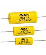 Capacitor de poliester metalizado axial no polarizado SKY MKT-19