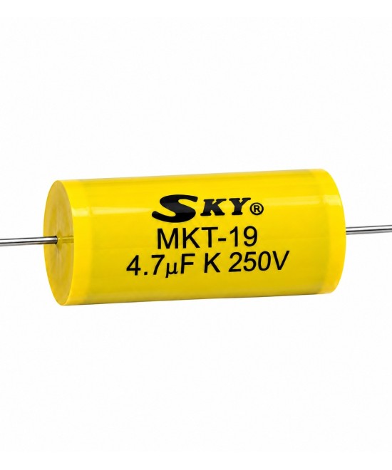 Capacitor de poliester metalizado axial no polarizado SKY MKT-19