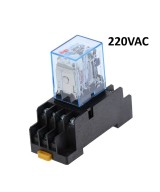 Rele electromagnético 14 pines 24V DC / 220V AC 5A con base para riel DIN MY4NJ HH54P