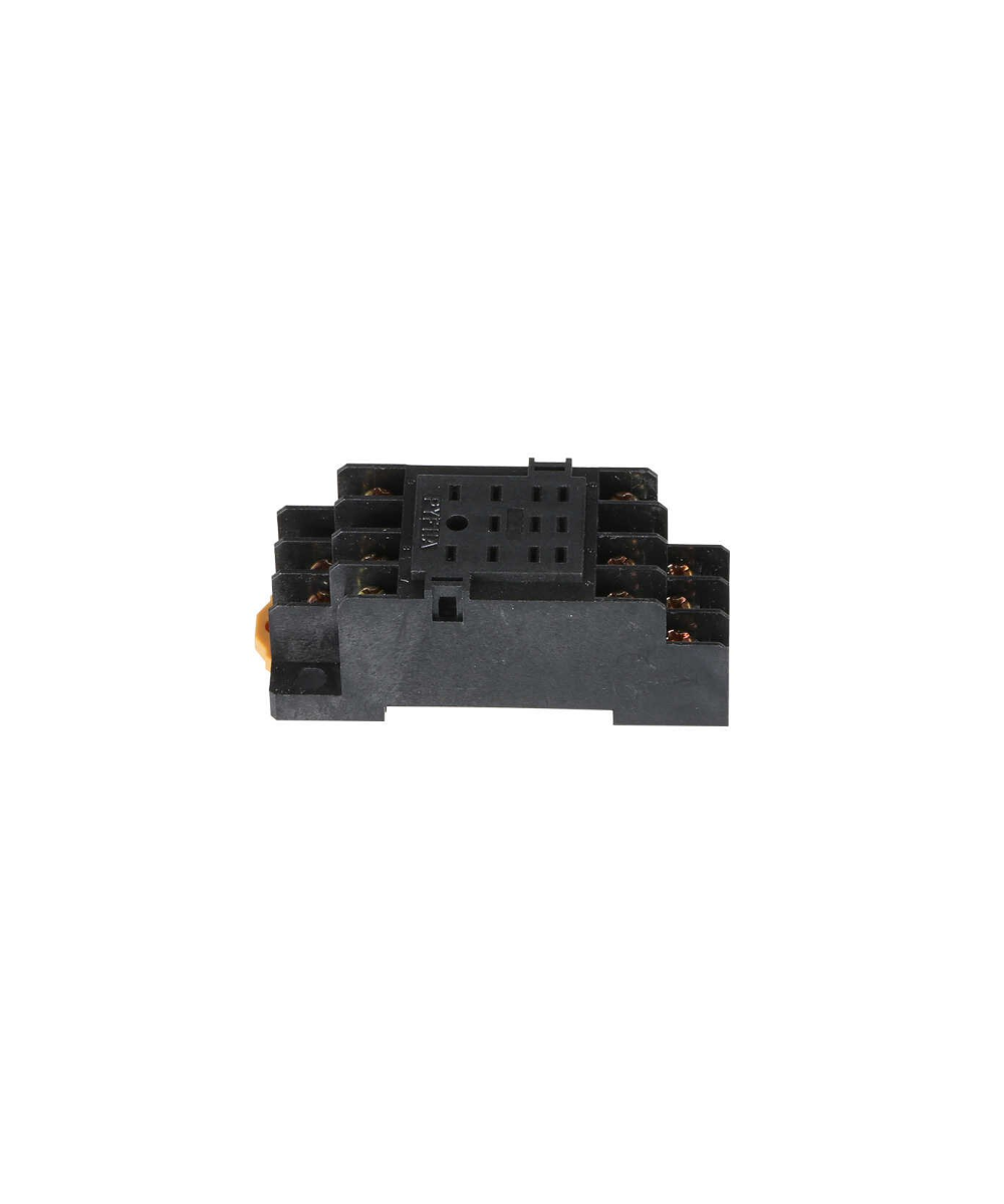 Rele electromagnético 11 pines 12/24 VDC / 110/220 VAC con base para riel DIN