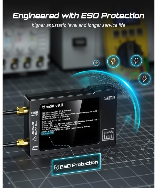 Analizador de espectro portátil TinySA de 10 kHz a 960 MHz Zeenko