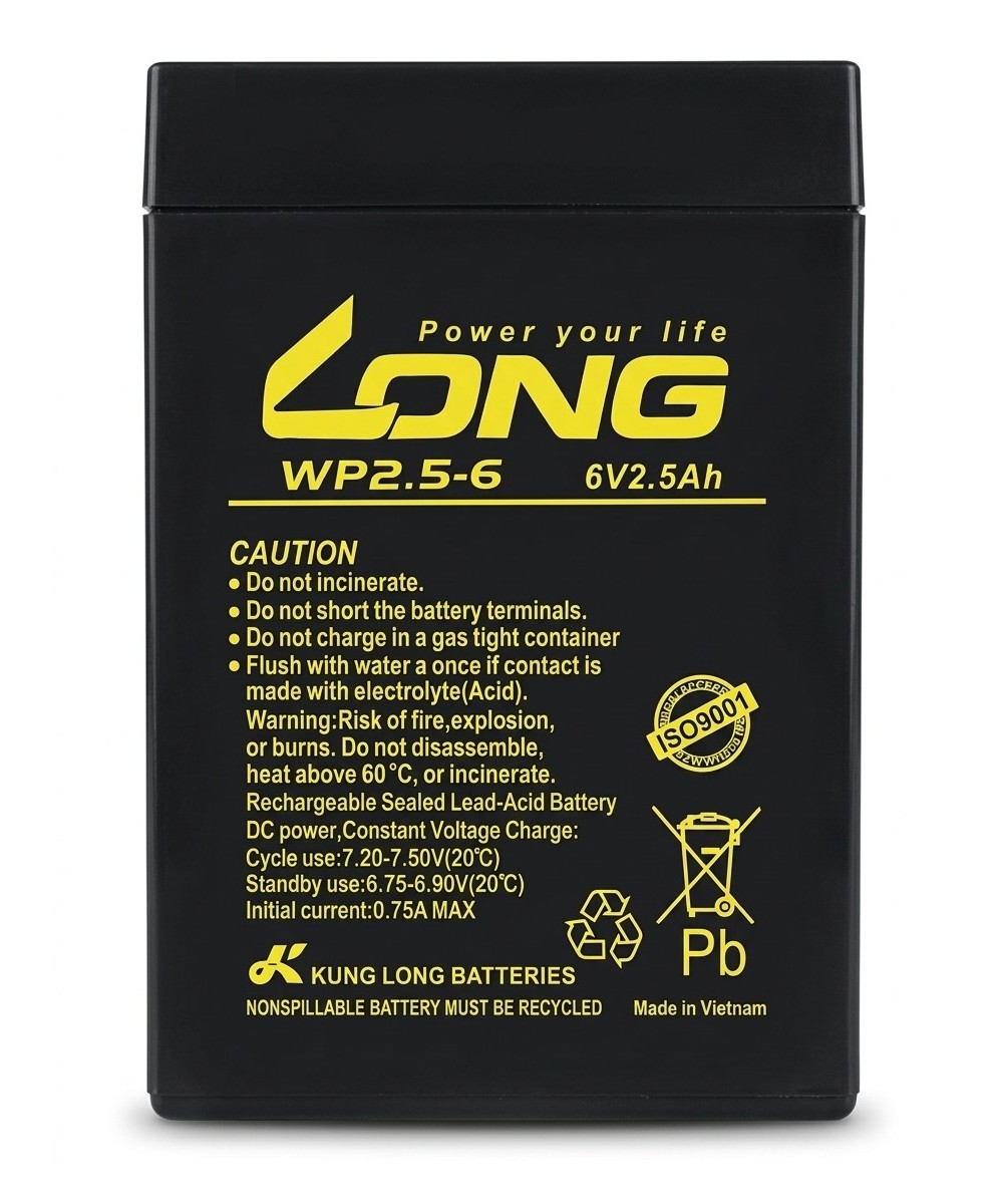 Bateria de acido 6V 2.5Ah LONG
