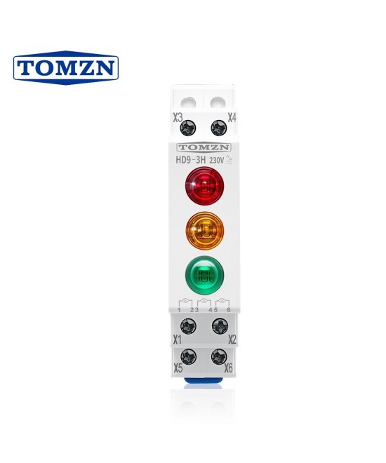 Luz piloto 230V AC/DC para riel DIN HD9 TOMZN