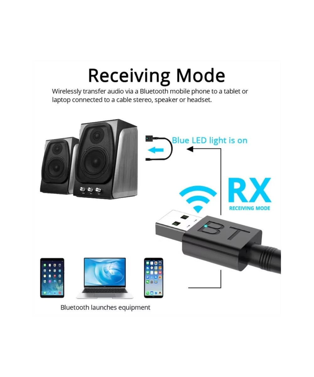 Receptor y transmisor de audio Bluetooth 5.0 2 en 1 AUX RCA USB 3.5MM