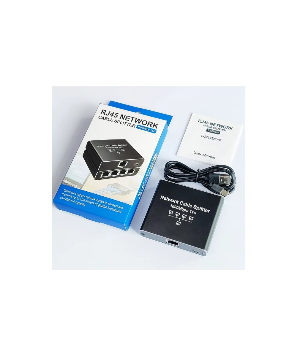 Separador Switch Ethernet RJ45 4 puertos 1000Mbps