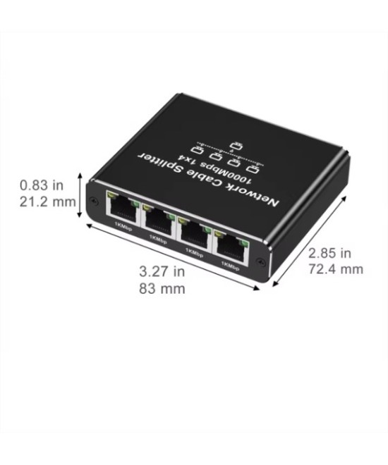 Separador Switch Ethernet RJ45 4 puertos 1000Mbps