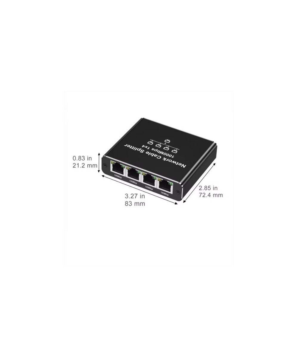 Separador Switch Ethernet RJ45 4 puertos 1000Mbps
