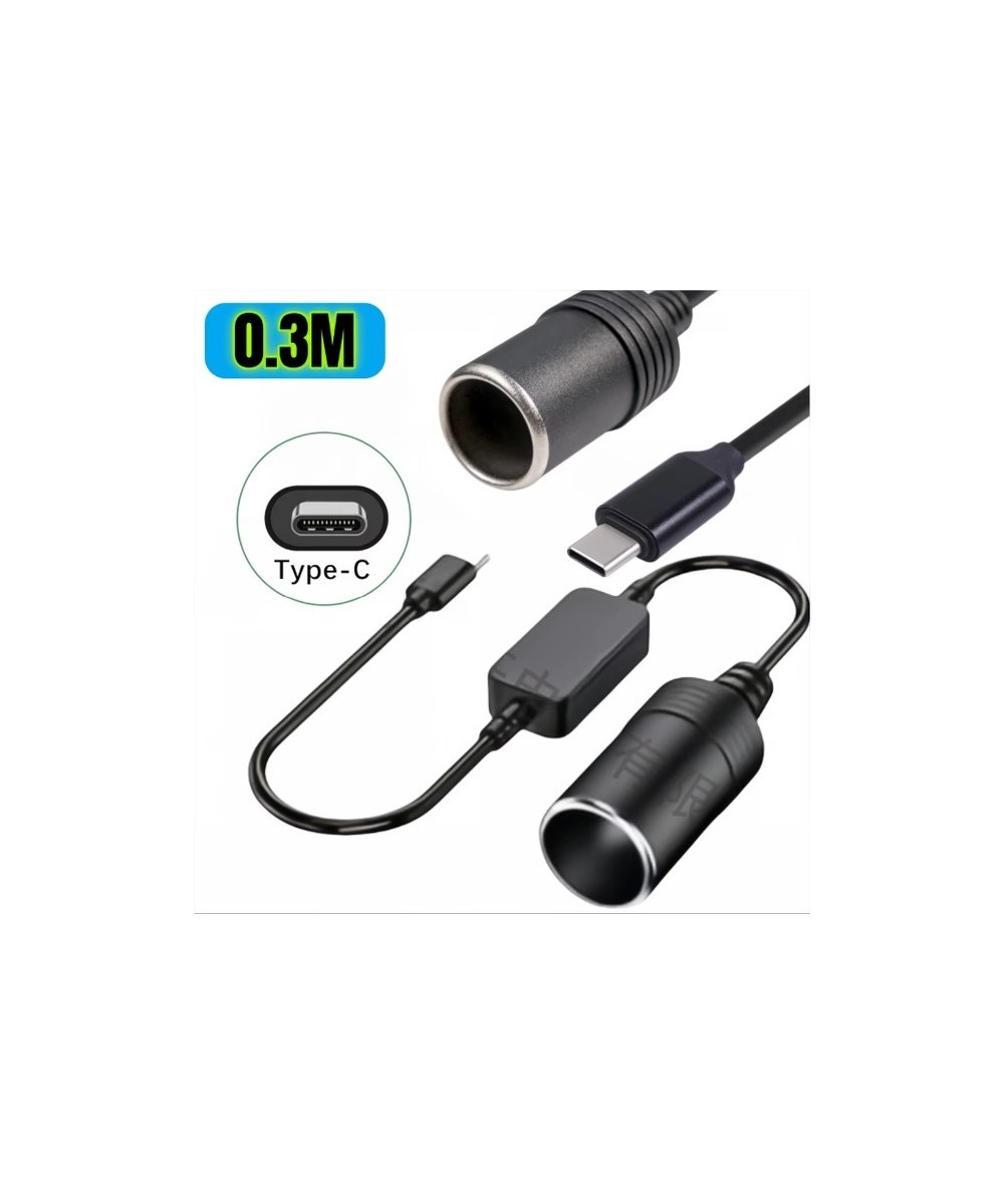 Convertidor ascendente de voltaje USB-C a cigarrera