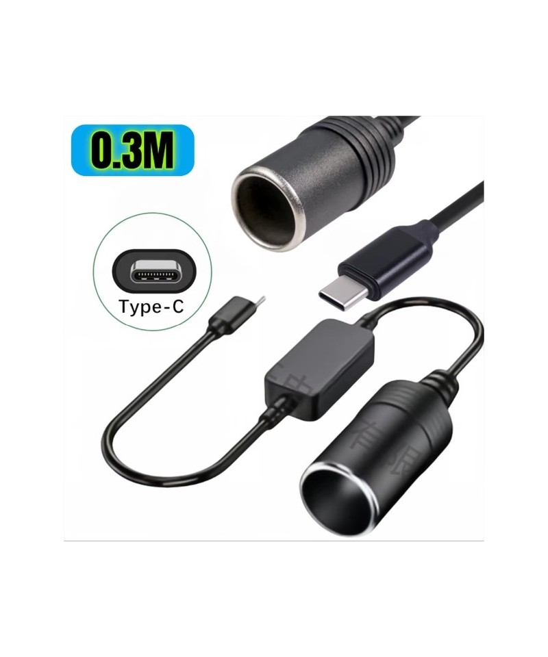 Convertidor ascendente de voltaje USB-C a cigarrera