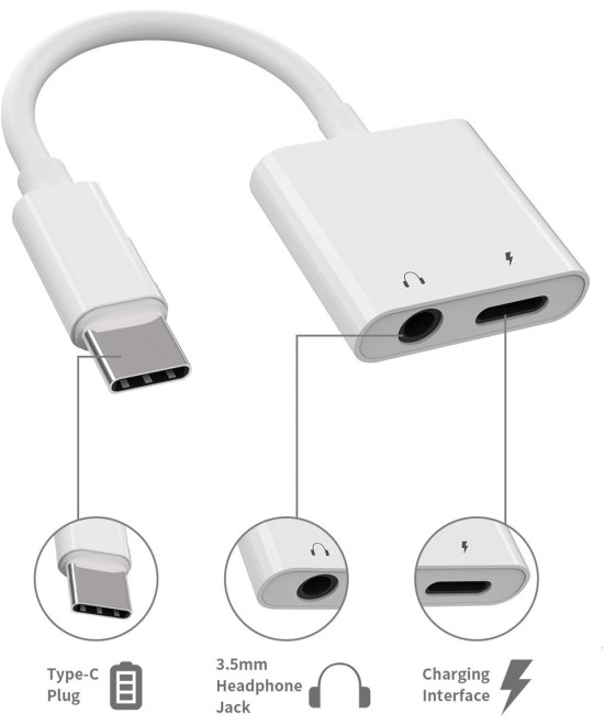 Adaptador USB-C a USB-C y 3.5mm