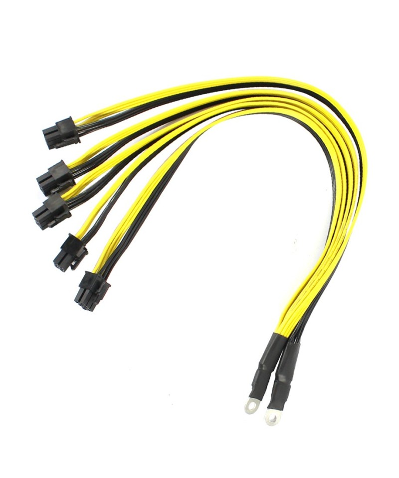 Cable de alimentación 2 Cables tipo O a 5 conectores PCI-E de 6 pines