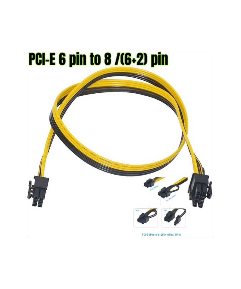 Cable de alimentación PCI‑E Express de 6 pines a 8 pines (6+2)