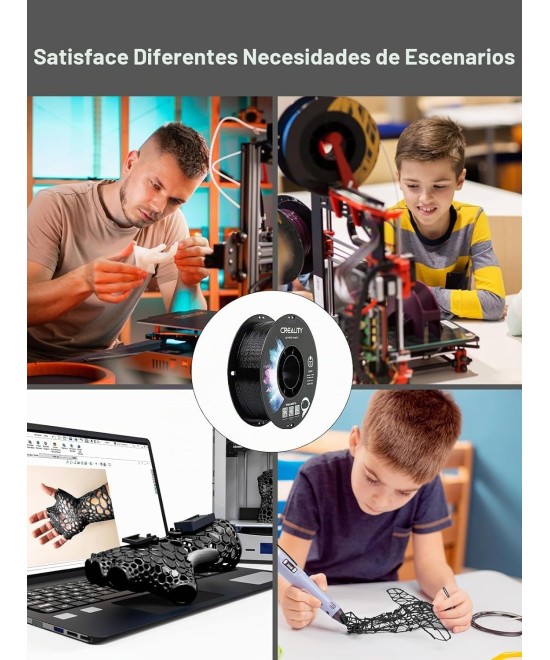 Filamento PETG Creality 1.75MM Negro 1 Kg