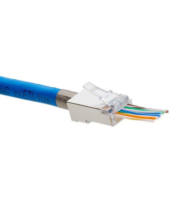 Conector RJ45 cat5e pasante metalico protegido (2 unidades)