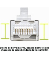 Conector RJ45 cat5e pasante metalico protegido (2 unidades)