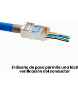 Conector RJ45 cat5e pasante metalico protegido (2 unidades)