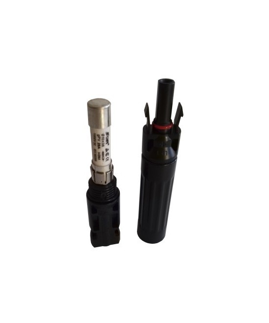 PORTAFUSIBLES MC4 DE 10X38MM MAS FUSIBLE 1000V 4A