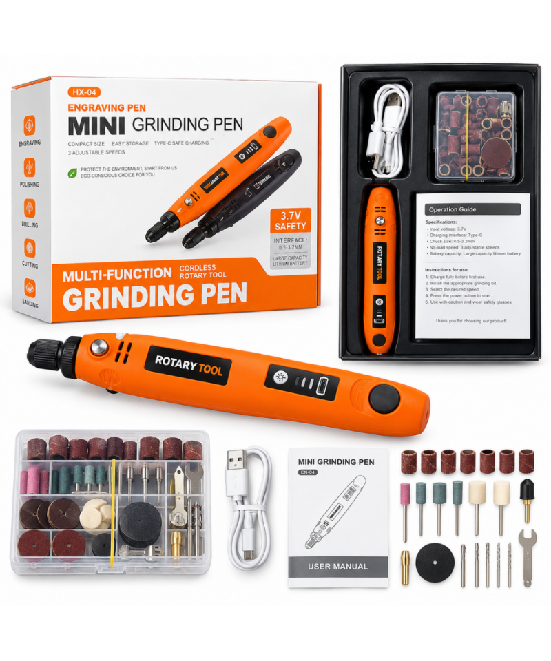 mini taladro inhalambrico recargable de 3 velocidades con luz incorporada