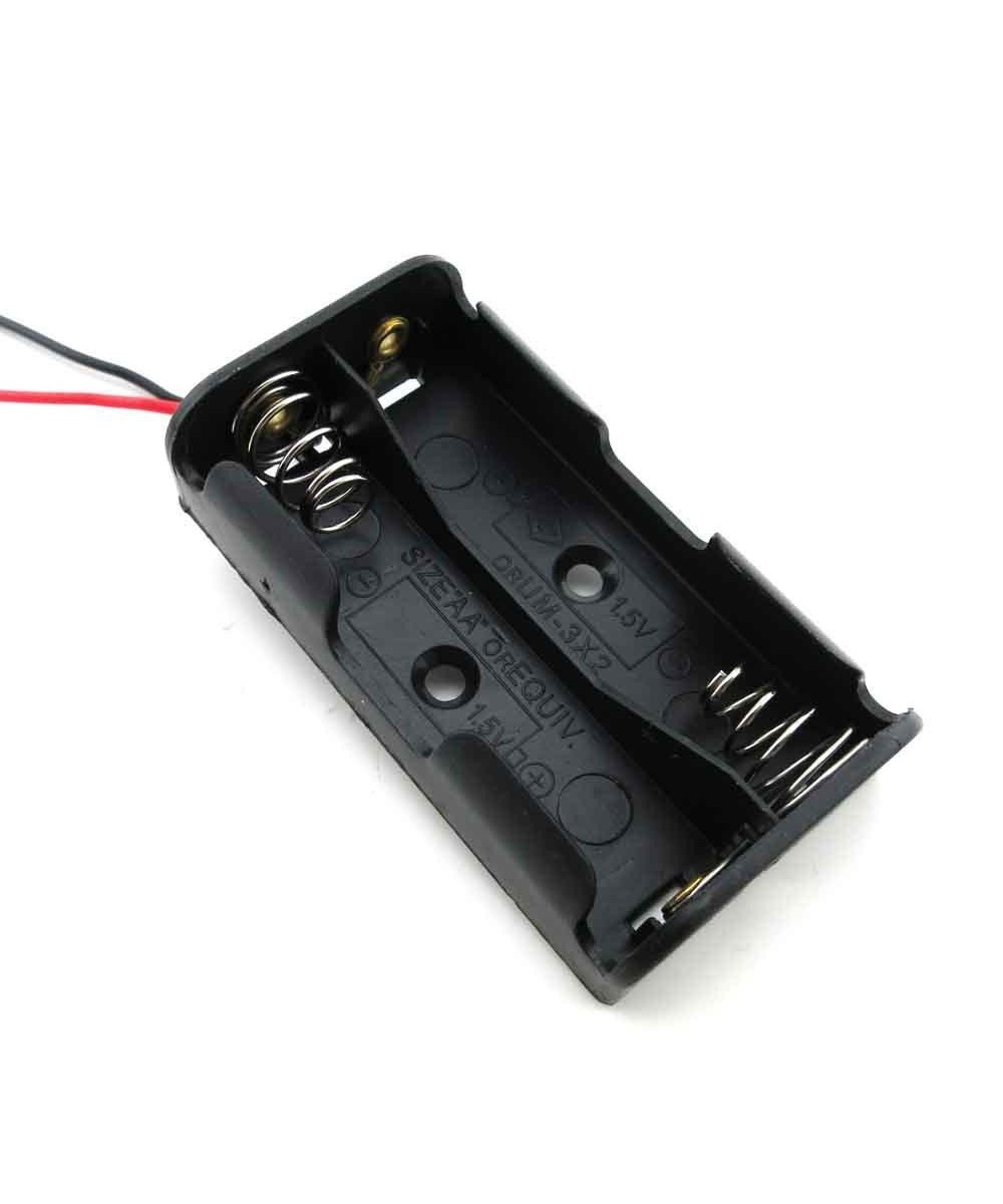 Contenedor bateria doble AA abierto