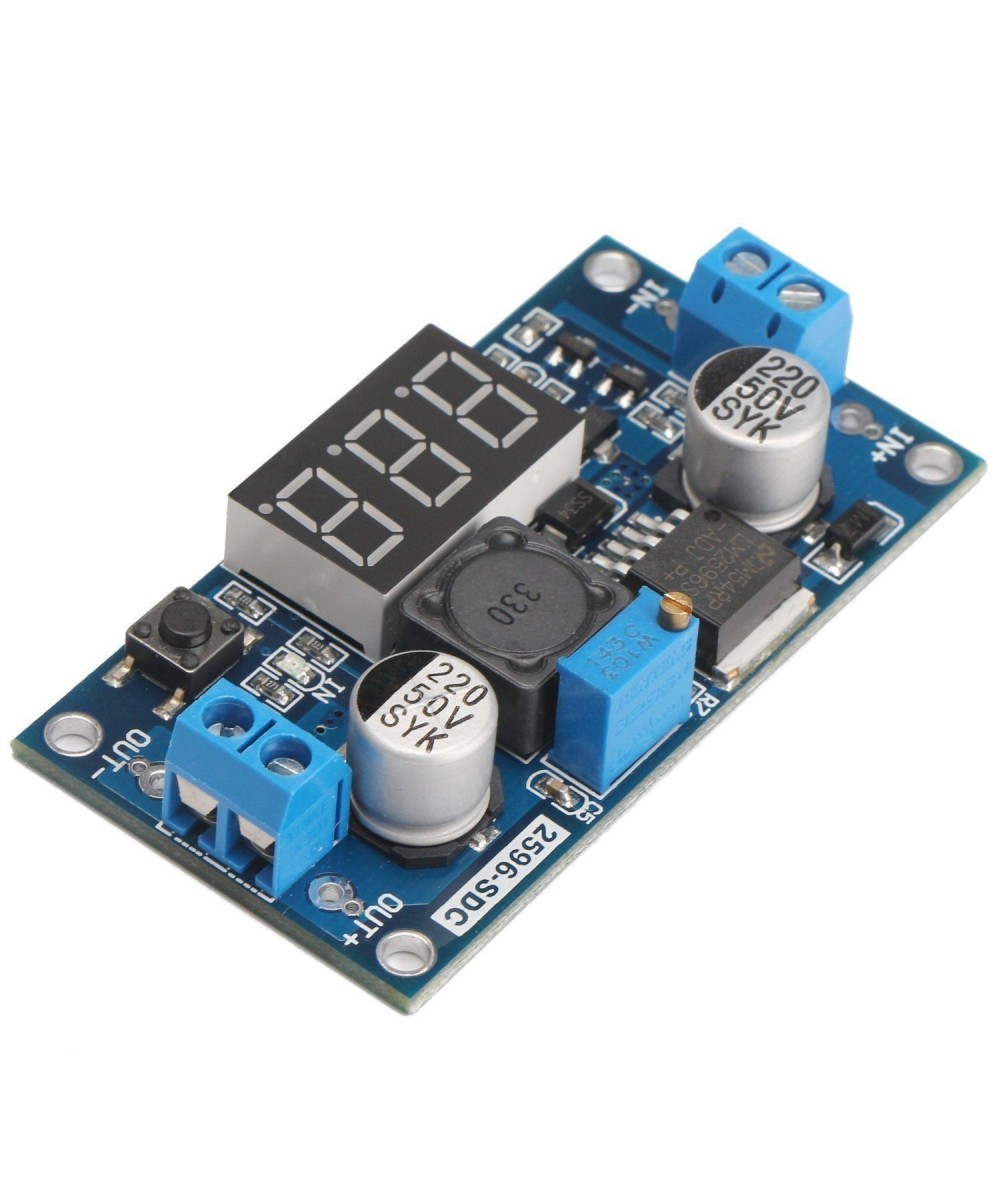 Convertidor descendente DC-DC LM2596 con pantalla