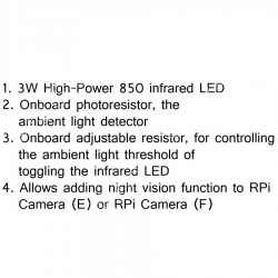 Infrarrojo para camara de raspberry (2U)