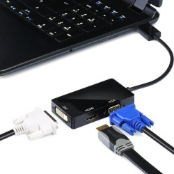 Convertidor  3 en 1 mini Display a HDMI-VGA-DVI