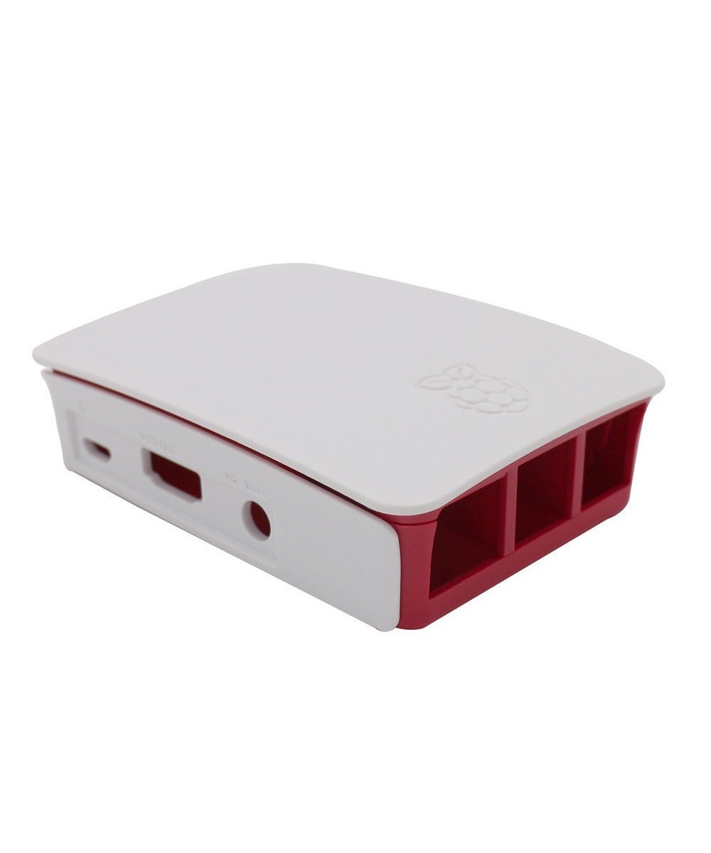 Contenedor plastico para Raspberry PI blanco y rojo 2, 3 B+