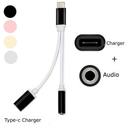 USB-c a audio 3.5mm y cargador