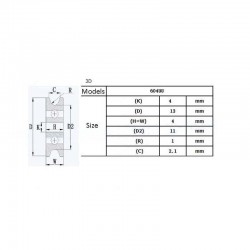 Guia de extrusor impresora 3D 4*13*4mm