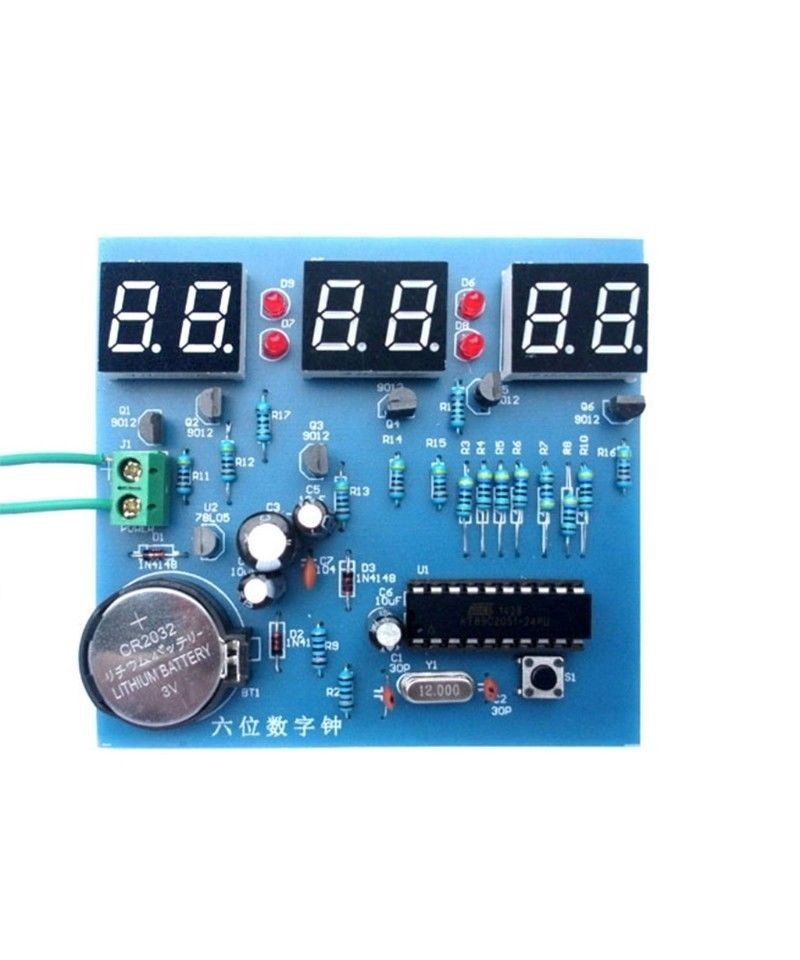 Reloj de 6 digitos DIY AT89C2051